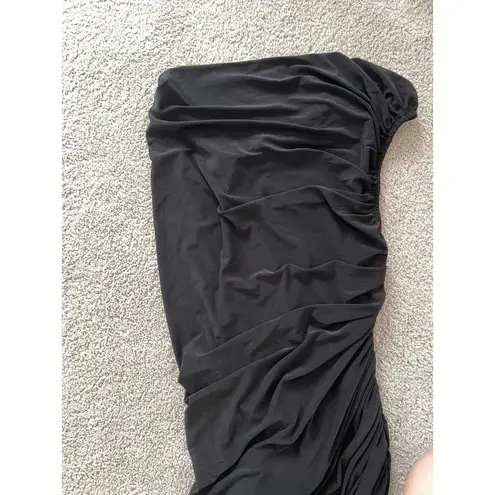 Norma Kamali Black Diana One Shoulder Gown (XS)