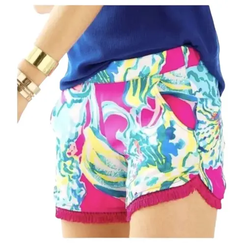 Lilly Pulitzer  Cocoa Beach Shorts Hottie Magenta Fringe Size Small - Image 7