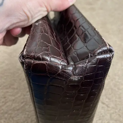 Salvatore Ferragamo Vintage Ferragamo Croc Embossed Mini Tote