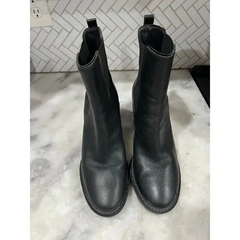 Tory Burch  Chelsea 70mm Lug Bootie Black Leather Boots Size 10.5M