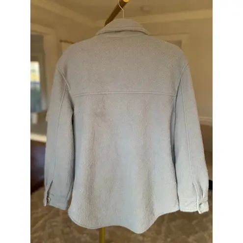 Hilary Radley Fleece Shacket Luxe Light Gray Elevated City Chic Parisian Scandi