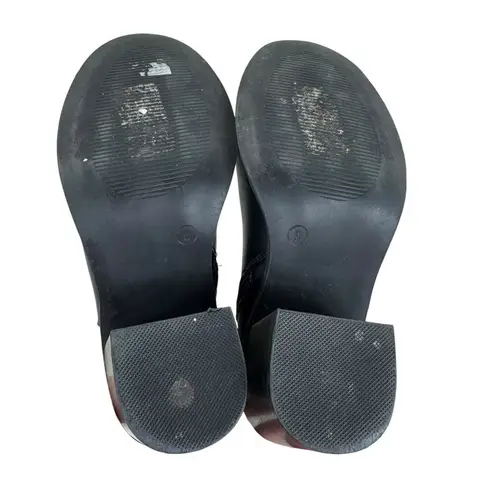 ASOS  Design Black Chunky Block Heeled Ankle Booties Metal Chain Trim Size 5 thumbnail 7