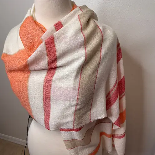 Floreiza Fringed Striped Wrap Rectangular Scarf Boho Cozy Fall Artsy Gypsy Style