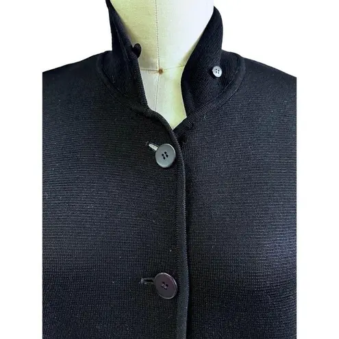 Donna Karan VTG New York Essentials Black Wool Coatigan Sweater Hong Kong Sz S