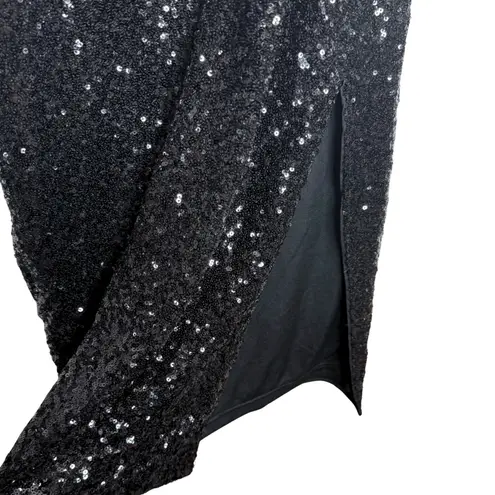 Nuage Latrice Sequin Spaghetti Strap Midi Dress Black Size Small Party Holiday