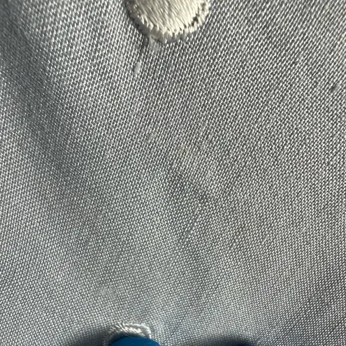 Chetta B Vintage Sheath Dress Size 12 Blue Polka Dot Print Short Sleeve *flaw*