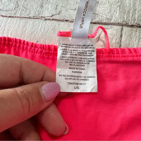 Becca Textured Ribbed Bikini Bottoms NWT size Large Hot Pink Swimsuit