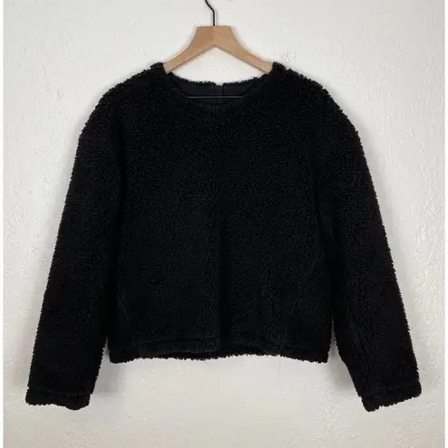 Lululemon Black Wool Whenever Crew Sherpa Sweater Size 6