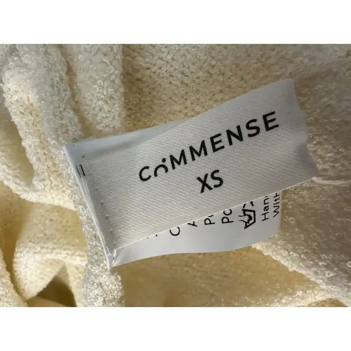 Commense Knotted Tube Midi Sweater Dress Cream Black Coquette Dress XS NEW