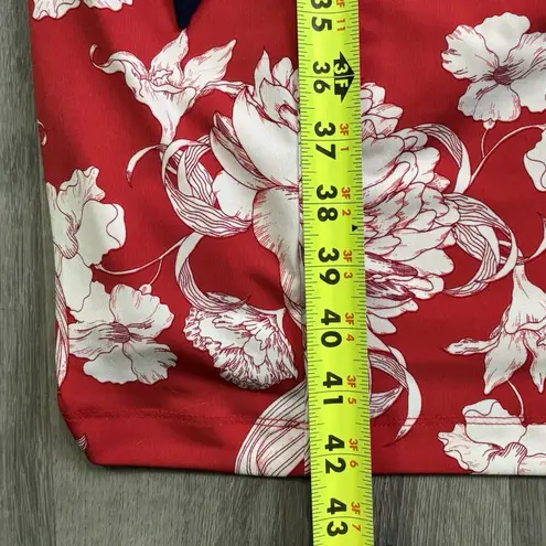 Maggy London Jewel Floral Printed Dress Women's Size 8 Red White Blue NEW