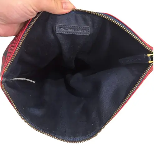 Jonathan Adler Equestrian Horse Southwestern Black Red Large Clutch Purse Bag