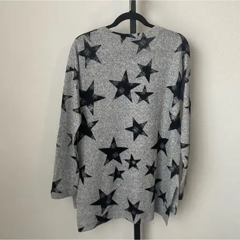 Soft Surroundings E'toile Star Knit Sweater Tunic Top Gray Size Small