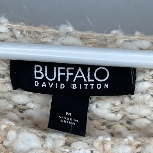 Buffalo David Bitton Peach White Knit Fuzzy Mohair Sweater Medium