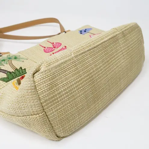 Vintage 90s Beach Summer Applique Purse Tan