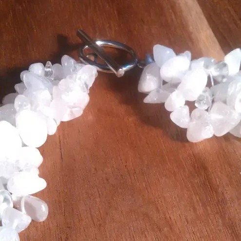 Clear Quartz Chips Toggle Clasp Necklace