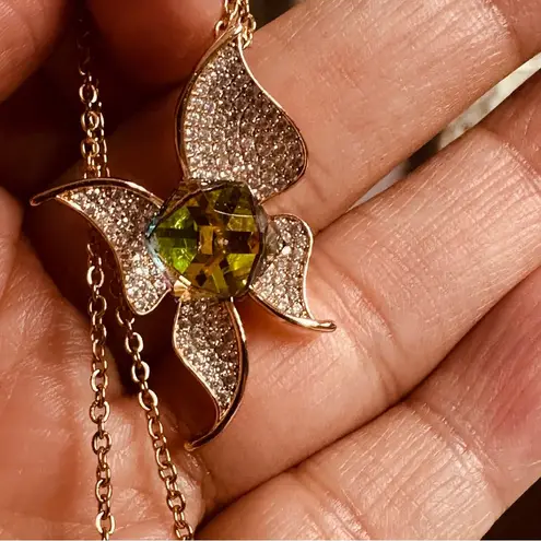 18k gold plated butterfly pendant necklace