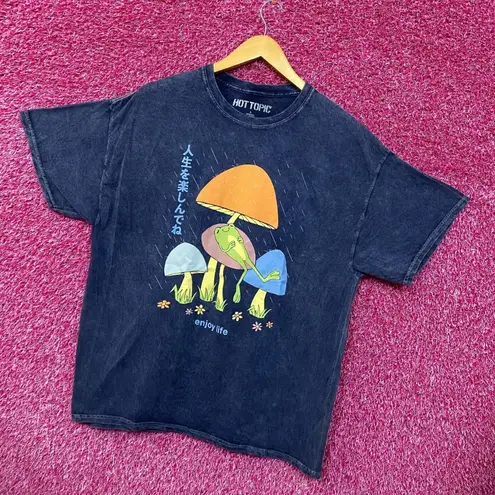 Enjoy Life Zen Frog Japanese Garden Pop Art Hot Topic Tee L