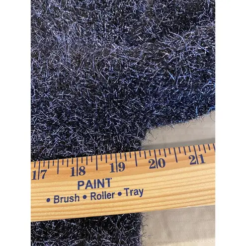 By Anthropologie Eyelash Pullover Sweater Tie Back Blue Women's Size Medium