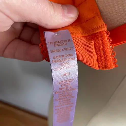 Savage x Fenty Perfect Poppies Lace Bralette- Pink and Orange- Size Large- NWT