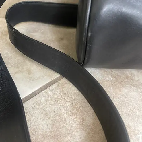 Saddle by Sabina Handbags Black Leather Cylinder Crossbody Bag Braided Flap