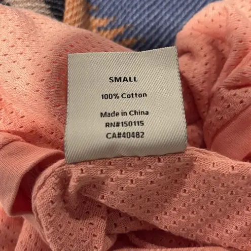 Varley Cropped T-Shirt Cotton M Pink Coral Cloud Short Sleeve Fitness Workout