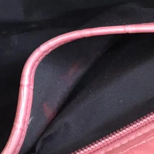 2000s Pink crocodile print faux leather shoulder baguette hand bag purse #fairycore