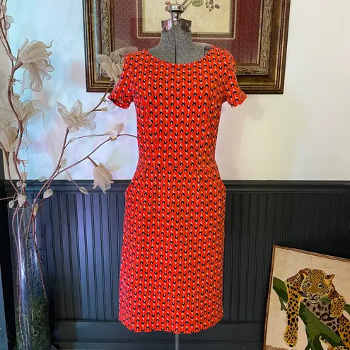 Boden Phoebe Orange Popsicle Tulip Print Cotton Dress w Pockets