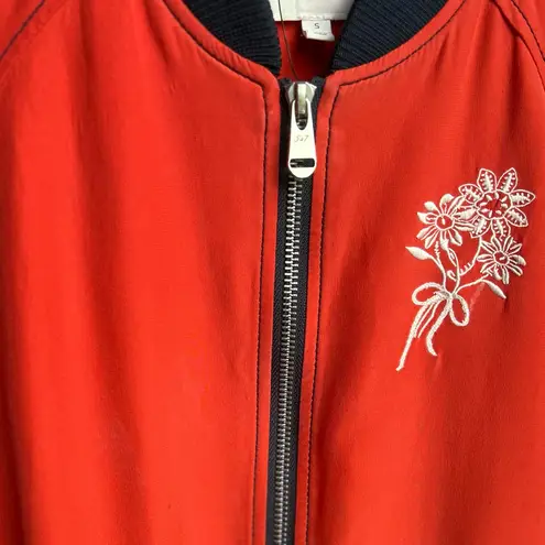 Cinq À Sept Red Embroidered Bomber Jacket (see photos)
