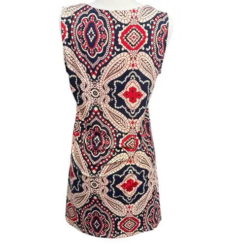 Reborn Sleeveless Dress Size L Blue Red Patterned Size L