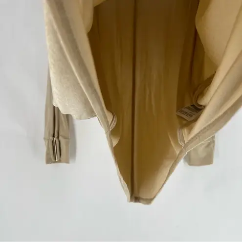 JM Collection Metallic Gold Stretch Jersey Liquid Knit V-Neck Batwing Top Size S