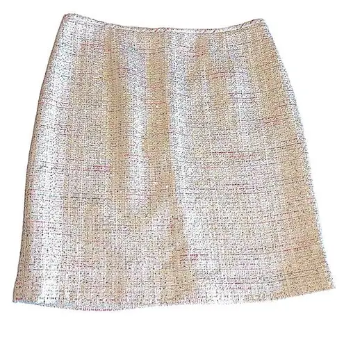 Tahari Sparkle Tweed Pink Champagne Mini Skirt size 16
