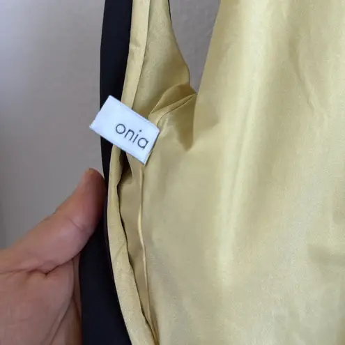 ONIA Swimsuit Rachel Colorblock Black and Yellow One-Piece Swimsuit Medium