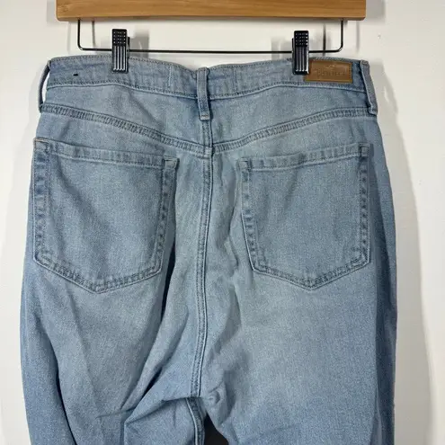 Hollister  Jeans Women Size 11R Blue Curvy Ultra High Rise Mom Jean Raw Hem Light