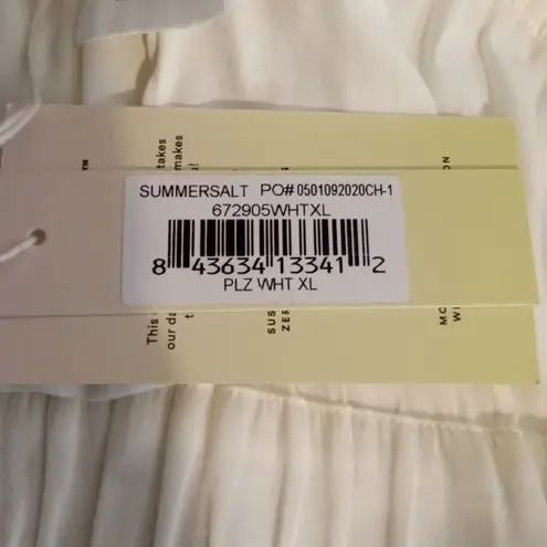 Summersalt Cream Elastic Waistband Super Wide Leg Silky Palazzo Pants XL