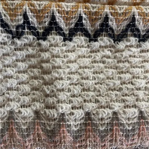 Chevron Knit Tassel Wrap Shawl Boho Blanket Scarf One Size Gray Size undefined