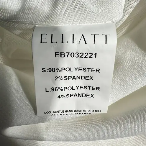Elliatt Collins Mermaid Gown Women's Large Ivory Maxi Dress Strappy Square Neck