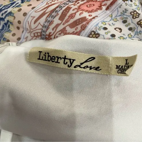 Liberty Love off the shoulder red white and blue zig zag top / L / NWT