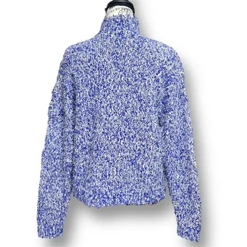 New Jamie Sadock Chunky Knit Cardigan Sweater Blue White Boucle Retro Y2K Small