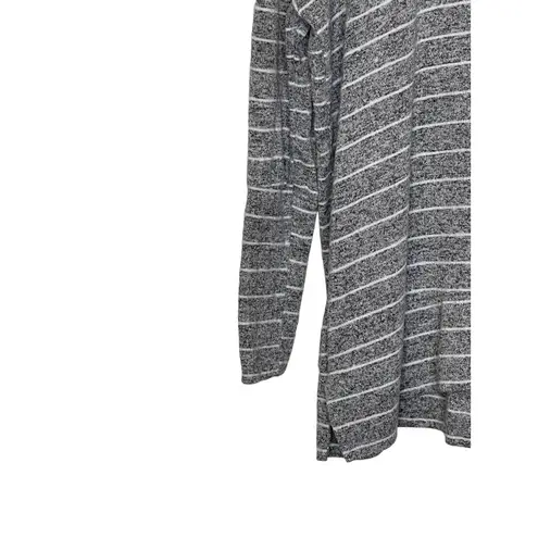 BKE Women's Sweater Top Slouchy Striped Cowlneck Long Sleeve Stretch Gray Medium