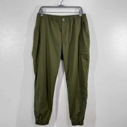 prAna Women's Organic Cotton Jogger Pants Green Size 14 Stretch Elastic Waist