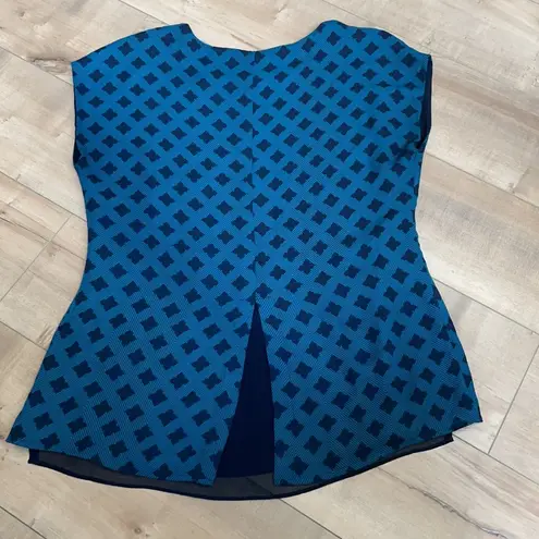 CAbi 4/$25  Blue Peplum Foulard Top Style #3274 Sz XS