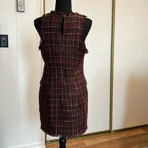 Majorelle Brown and Pink Vintage Sleeveless Tweed Dress