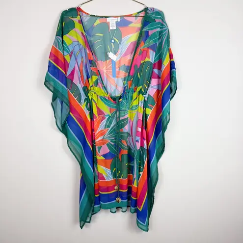 Bleu Rod Beattie NWT Life of the Party Chiffon Caftan Swim Coverup Size Medium