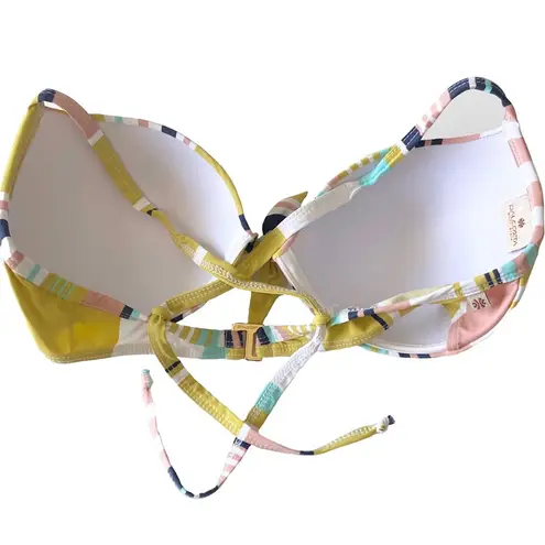 new Dalcosta ❤︎ Brazil Padded 2 Ways to Wear Bikini Top with Bow ❤︎ Stripe Print Size L