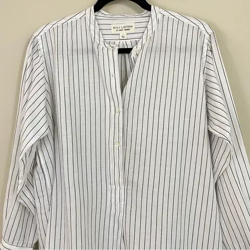 Nili Lotan Loria Tunic Striped Shirt Dress Linen