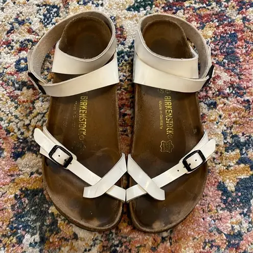 Birkenstock White Ankle Buckle Sandals