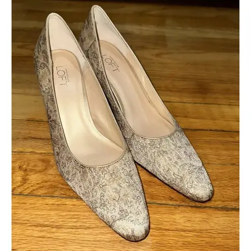 Ann Taylor  LOFT Women's Almond Toe Stiletto Printed Fabric Pumps Shoes Size 8