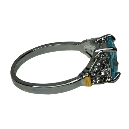 Light Blue Baguette Cut Ring