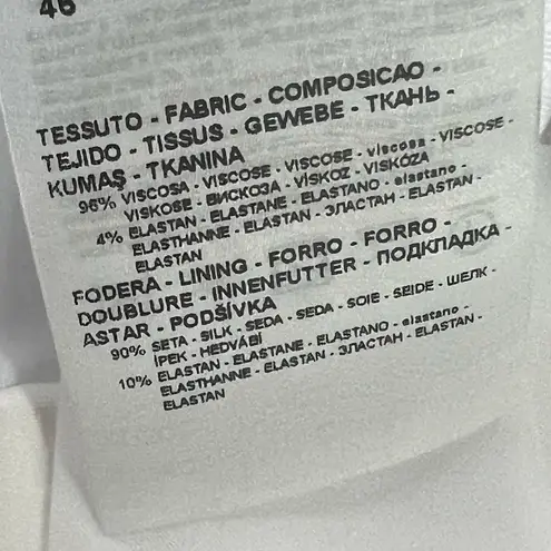 Giorgio Armani Cady Wrap Midi Dress 46 US 10 White Cap Sleeve Timeless Luxury