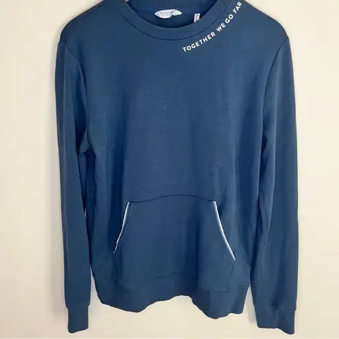 Peloton Navy Blue ELEVATE Pocket Crewneck Pullover Sweatshirt Womens Small soft